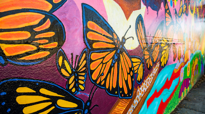 Butterfly Mural in Berkeley